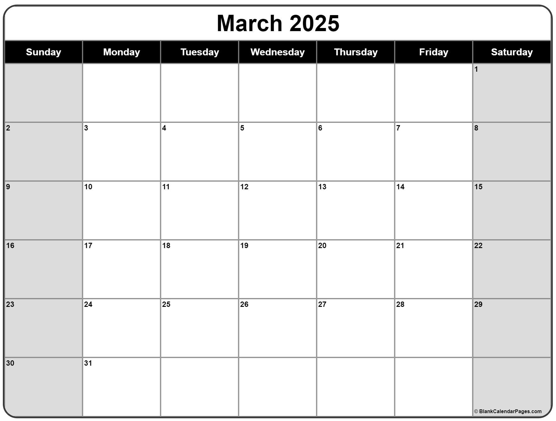 march 2025 calendar printable free