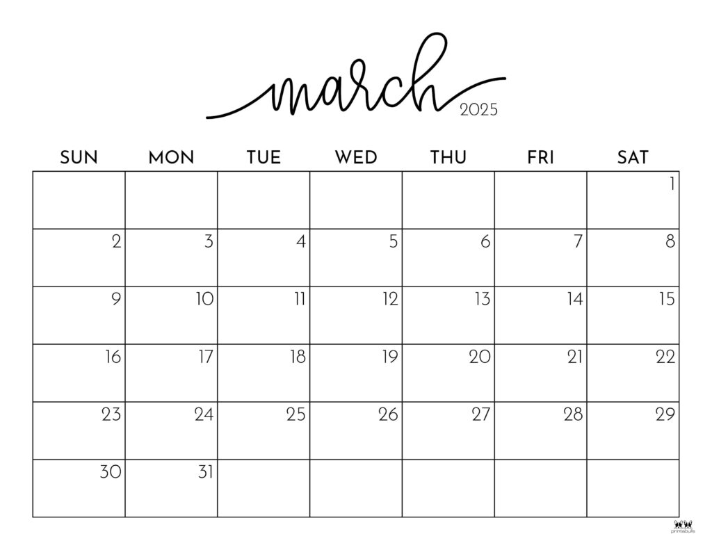 Printable Calendar March 2025