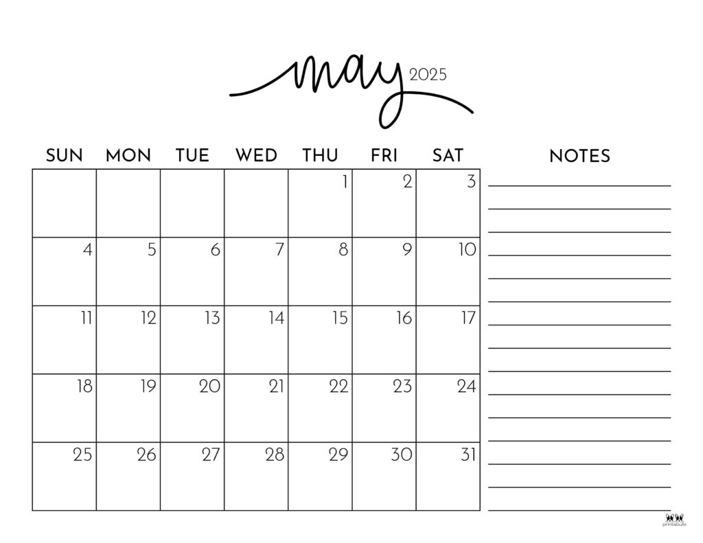 may 2025 calendar with holidays printable