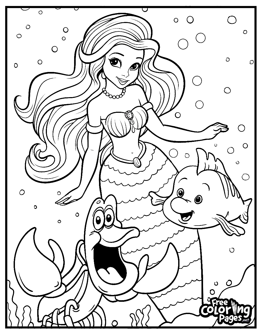 Ariel The Little Mermaid Coloring Pages