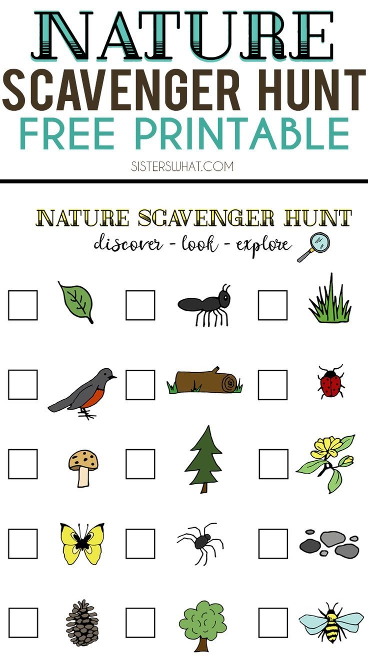 nature scavenger hunt printable
