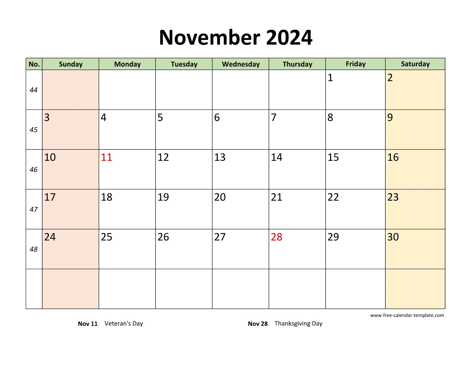 free printable november 2024 calendar