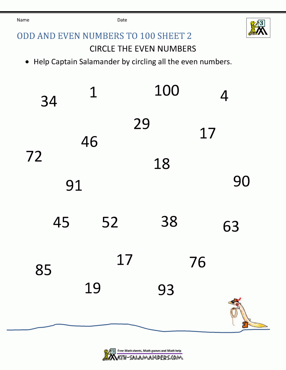 even and odd printable