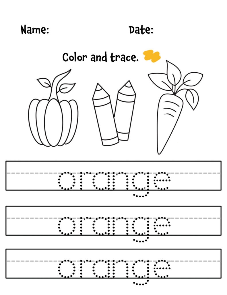color worksheets for preschool