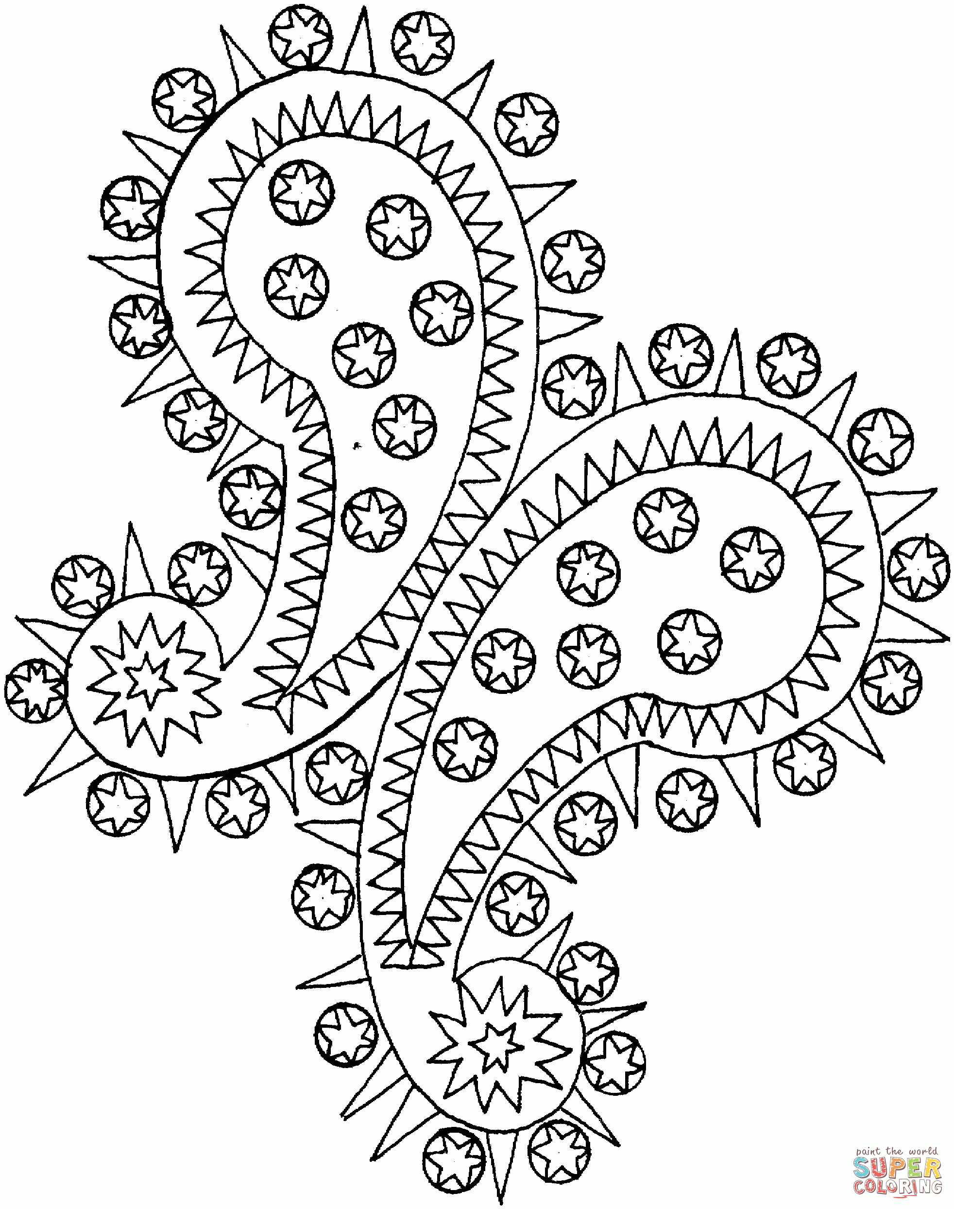 printable paisley designs to color free