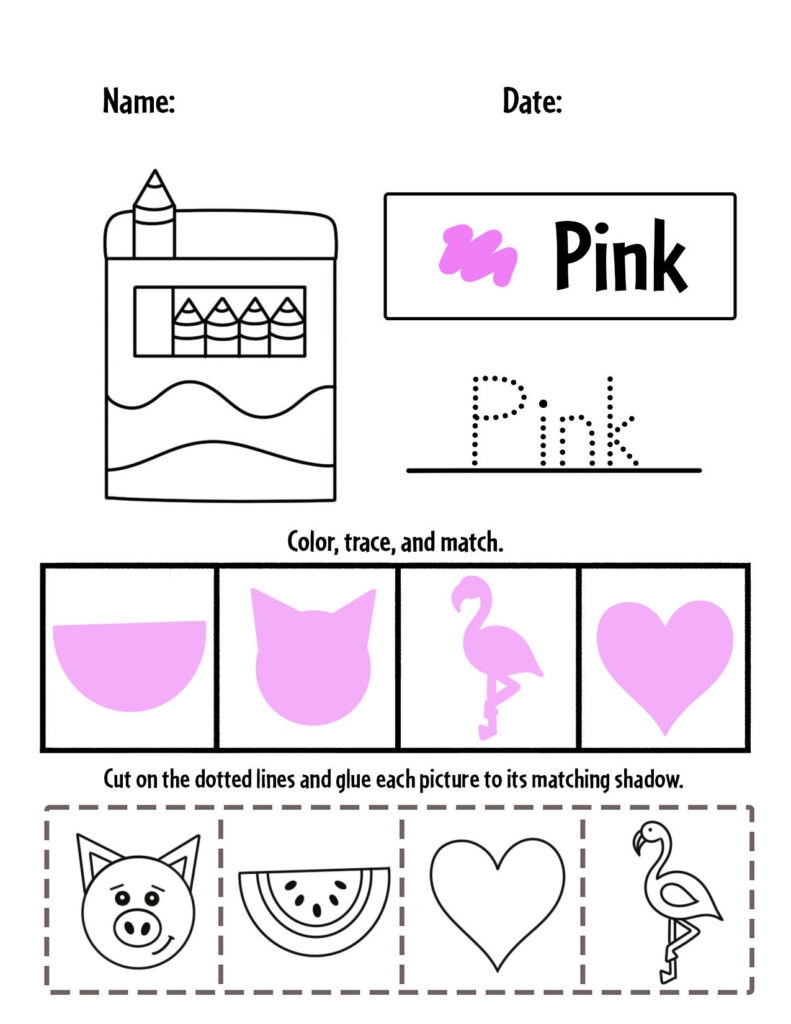 Pink Color Activities And Worksheets For Preschool The Hollydog Blog