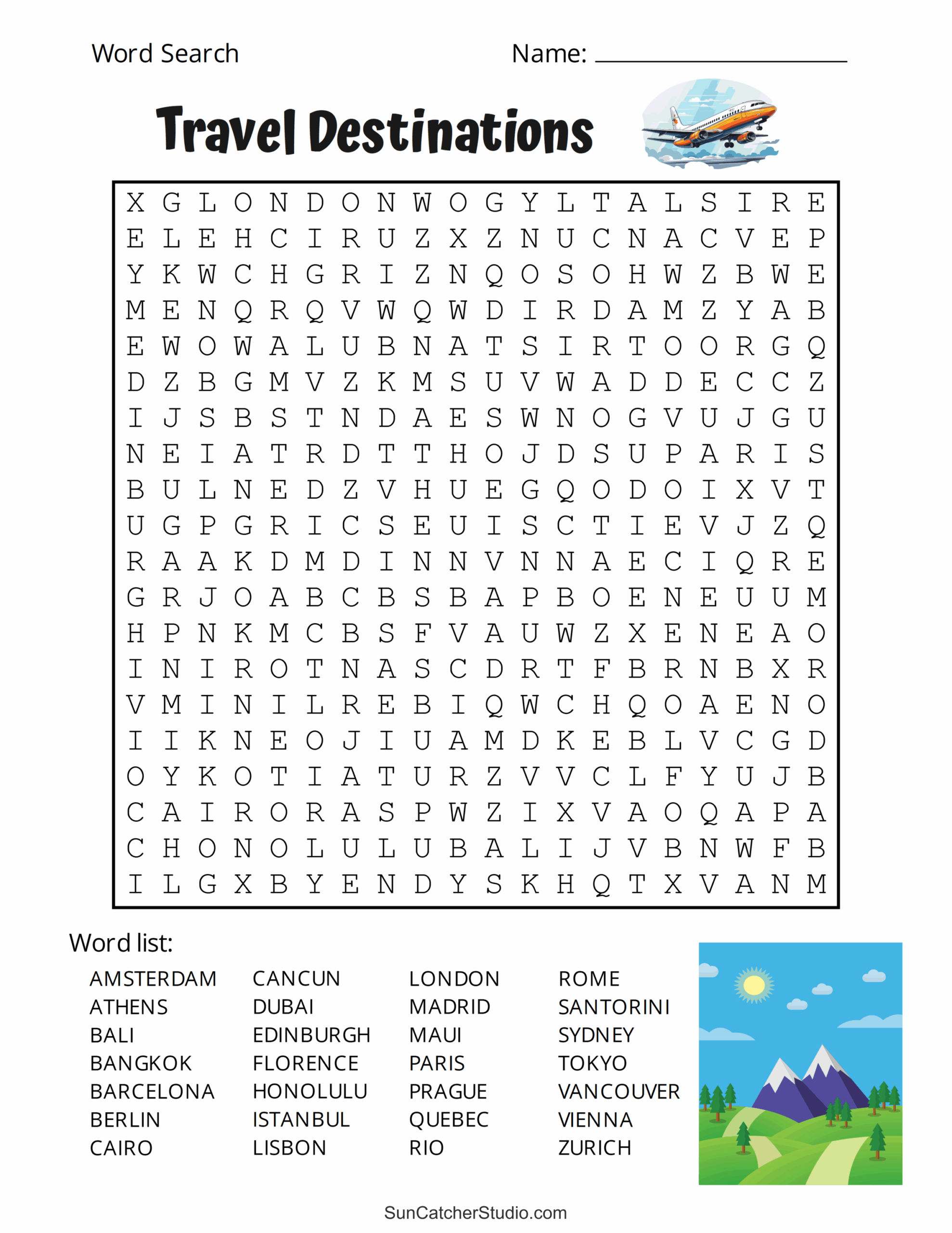 Printable Word Searches Hard