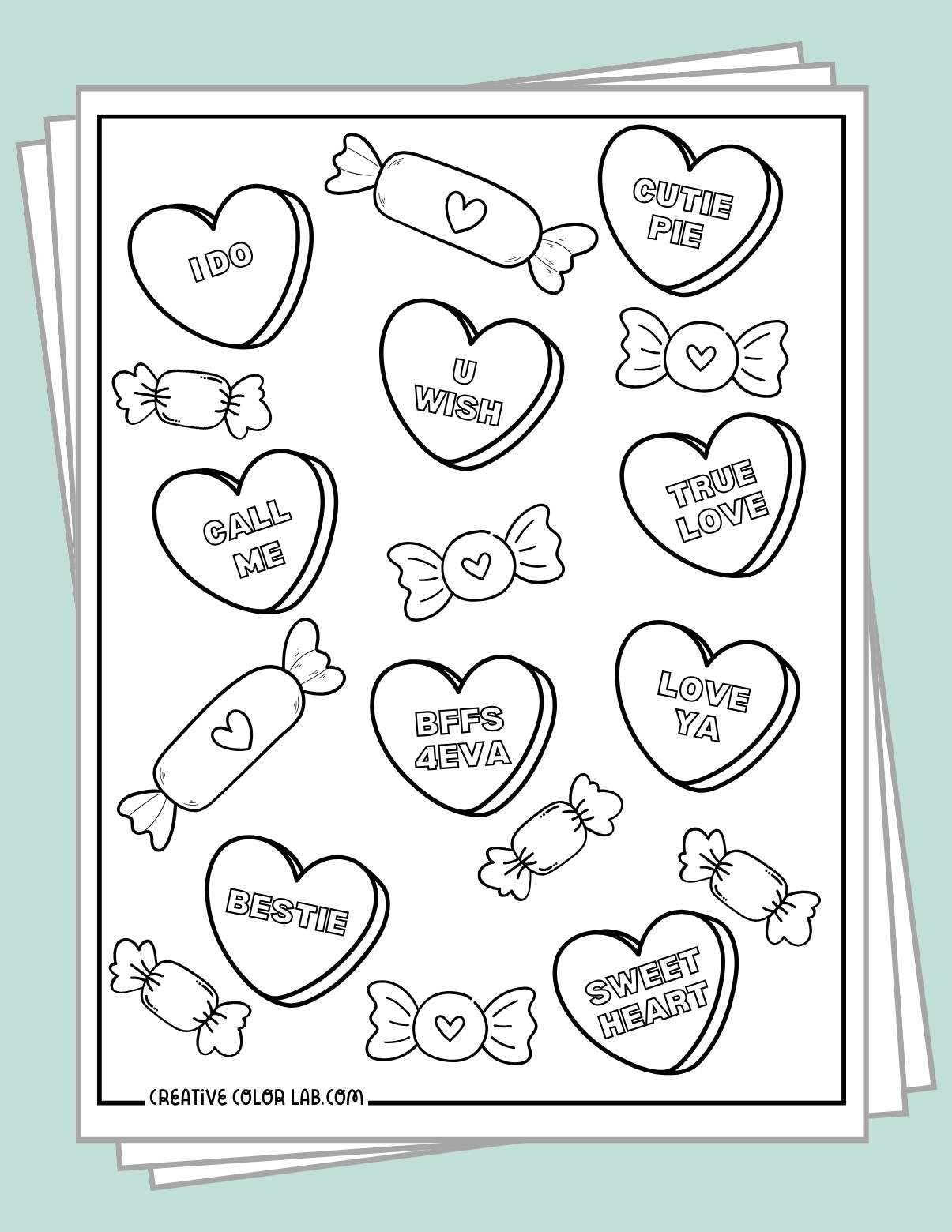 printable coloring pages of hearts for valentines