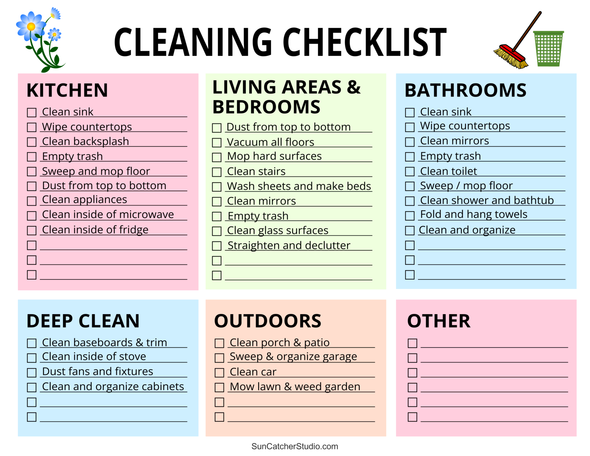 printable house cleaning checklist