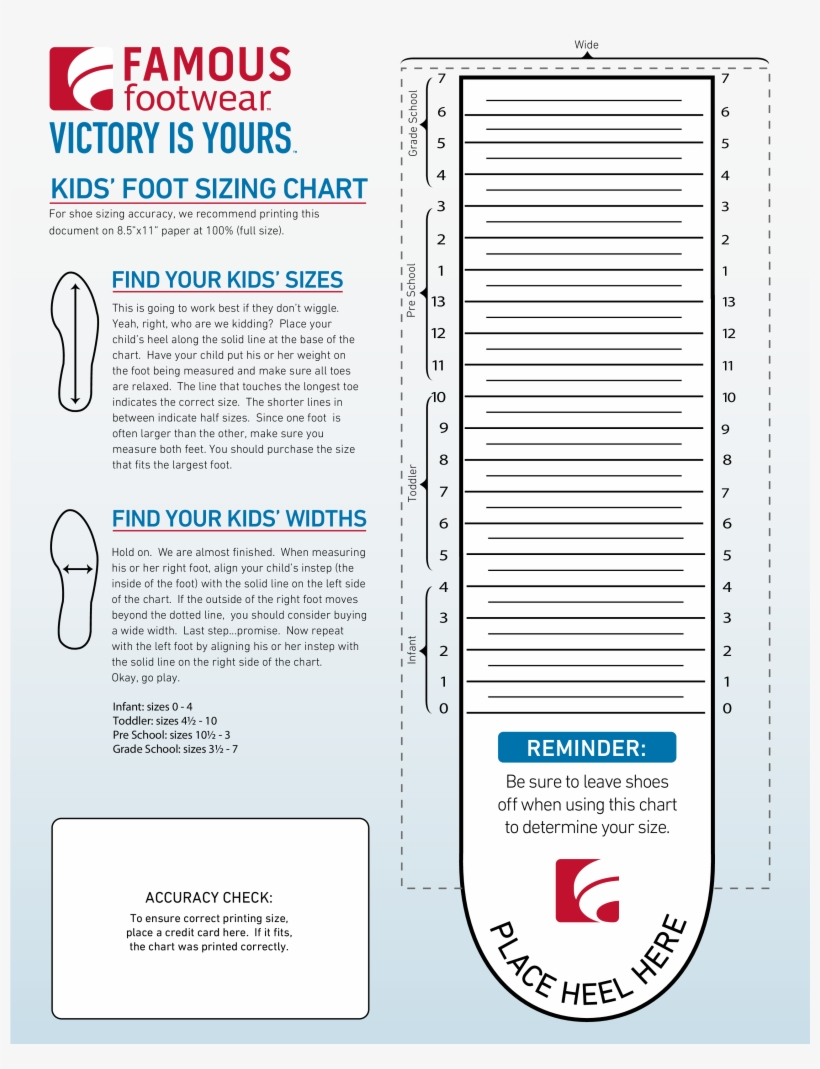 Printable Foot Size Conversion Printable Shoe Size Chart Youth Discount