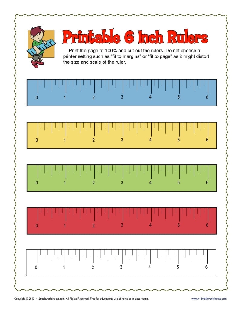 printable ruler in inches