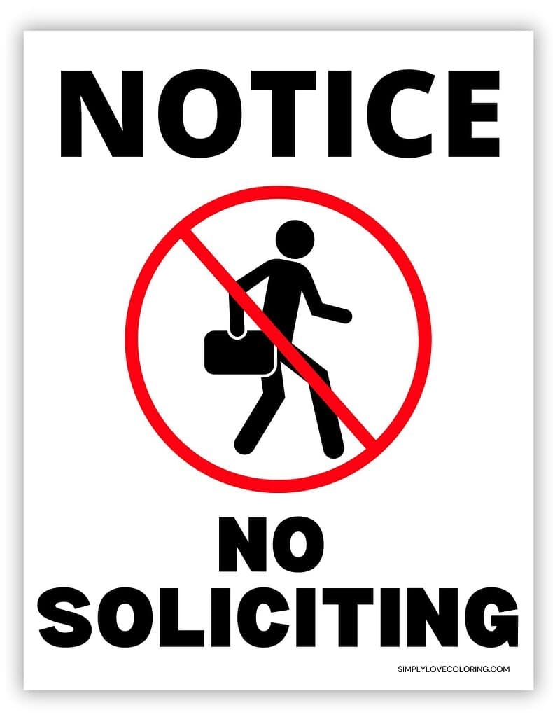 no soliciting sign printable