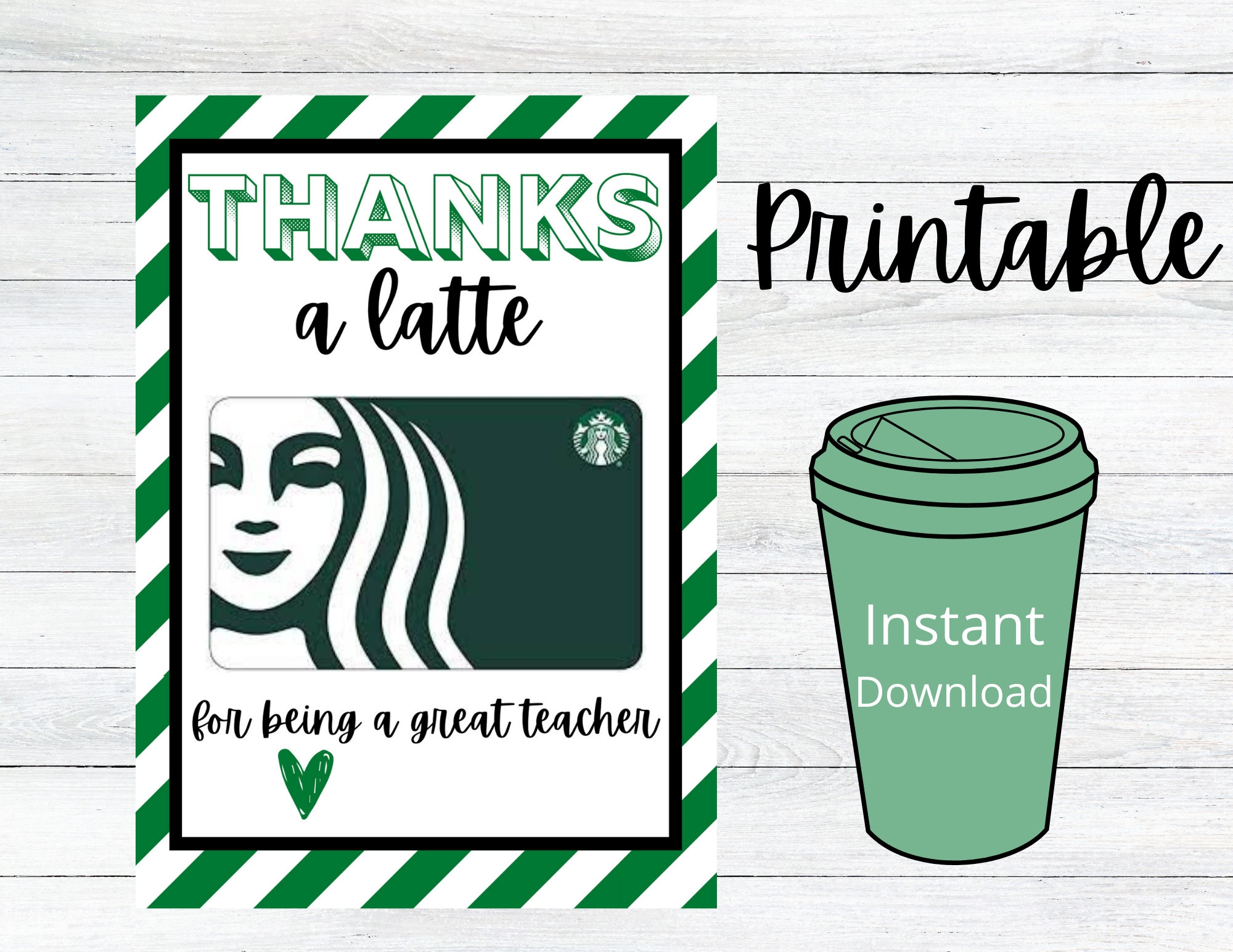 PRINTABLE Starbucks Gift Card Holder Teacher Appreciation End Of School Year School Is Out Summer Break Teacher Thank You Etsy Israel