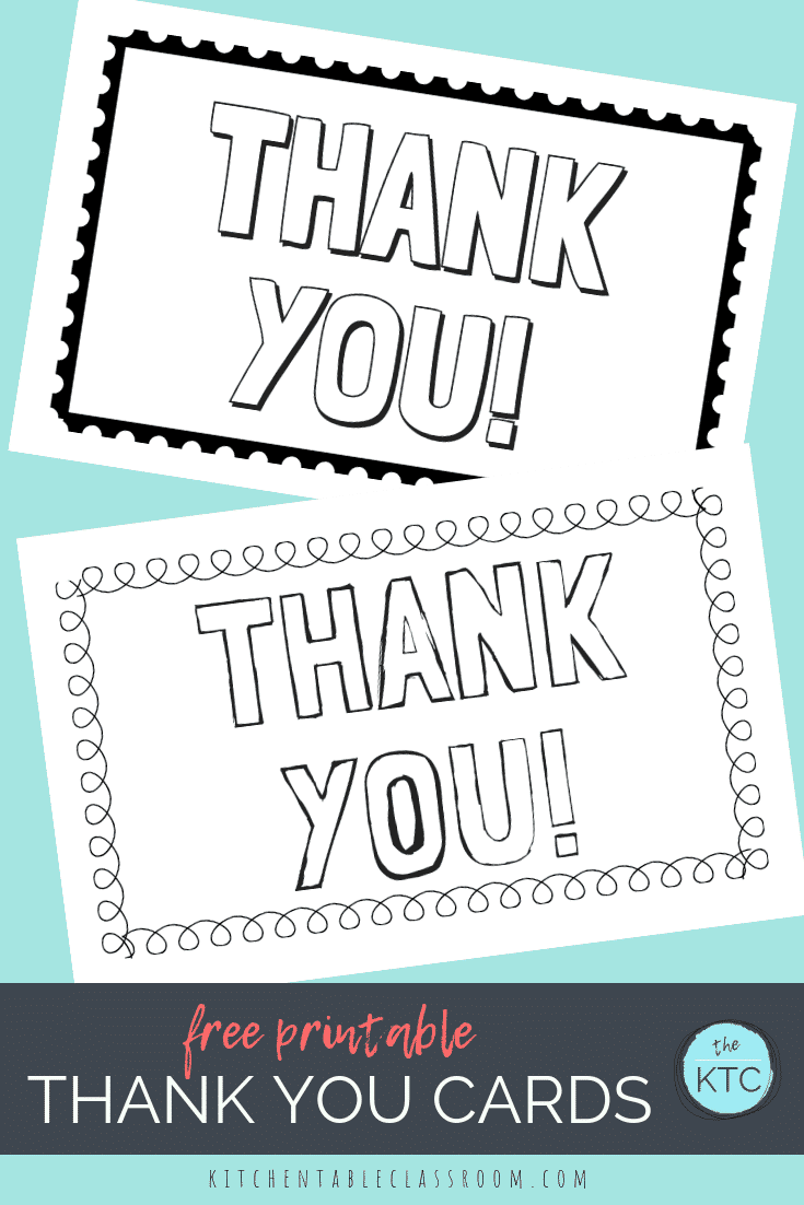Printable Thank You Cards For Kids Free Printable Thank You Cards 1 The Kitchen Table Classroom