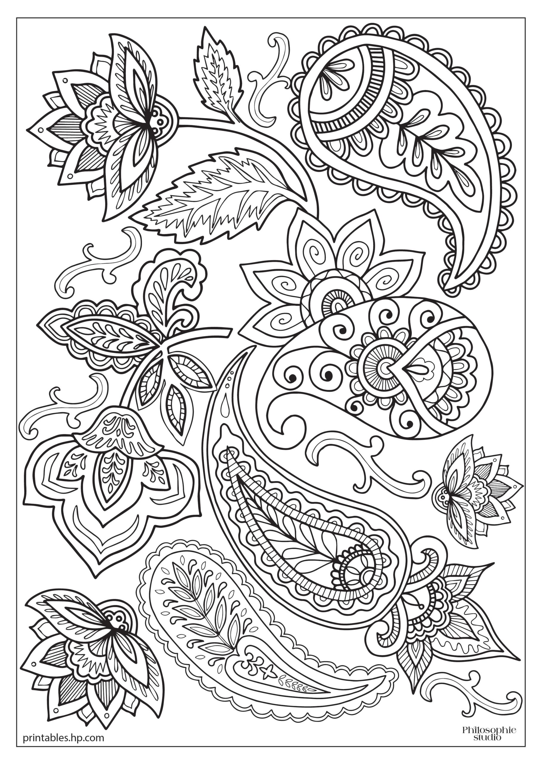 Printable Paisley Designs To Color Free