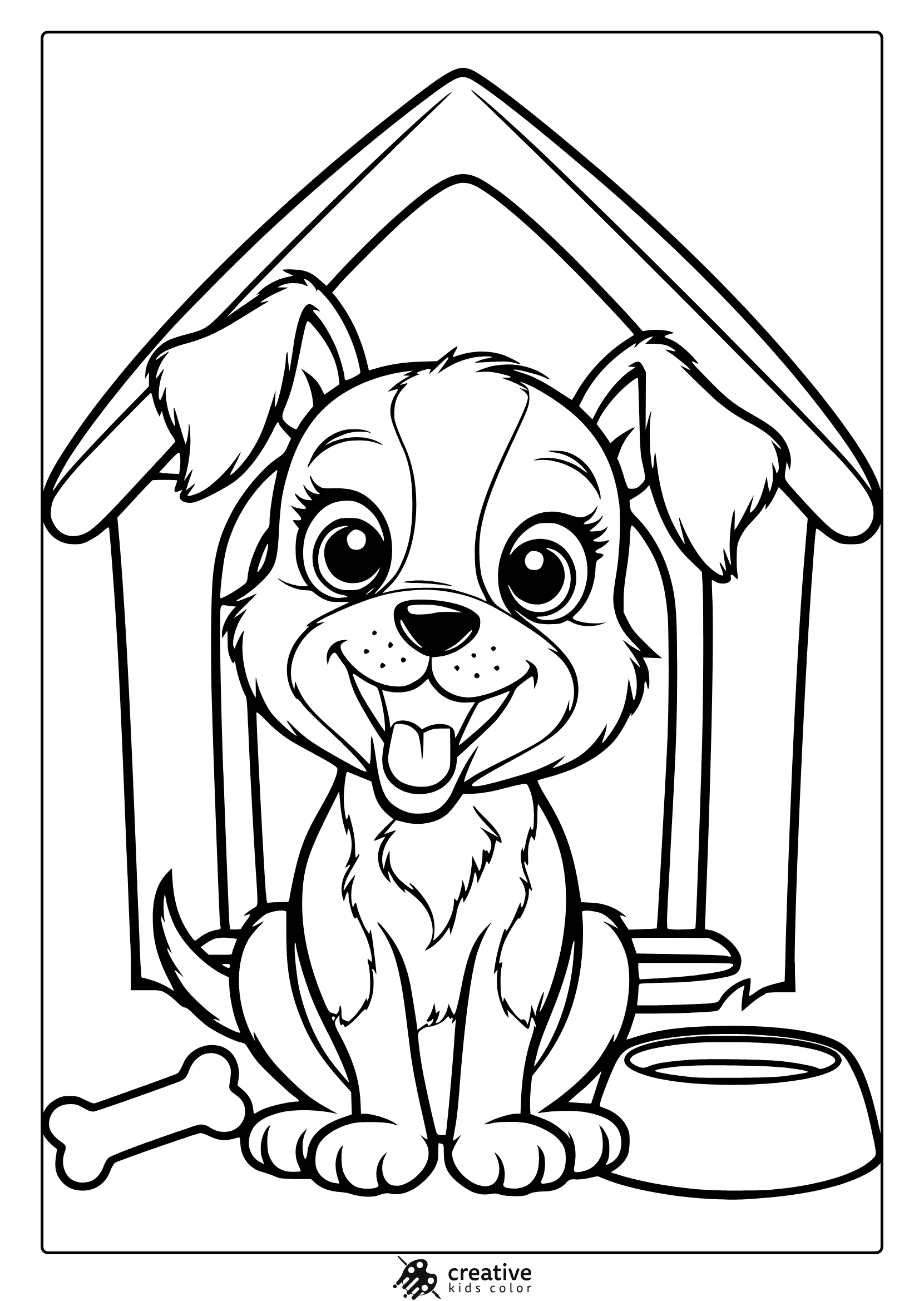 dog color pages printable