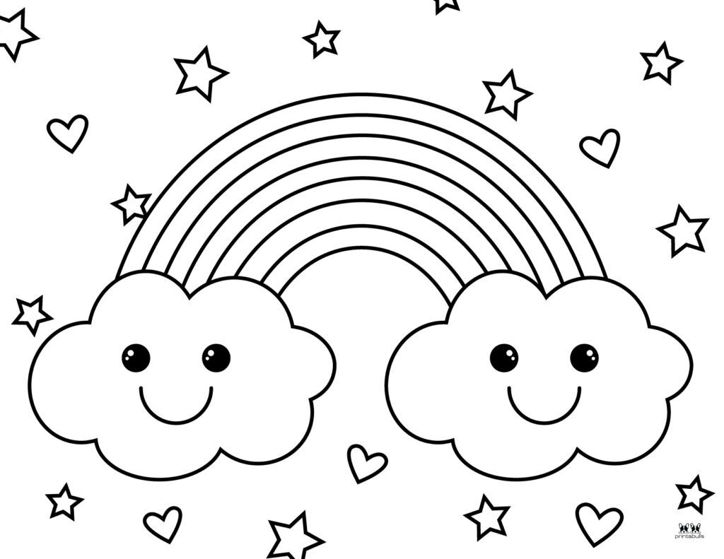 printable colouring pages of rainbows