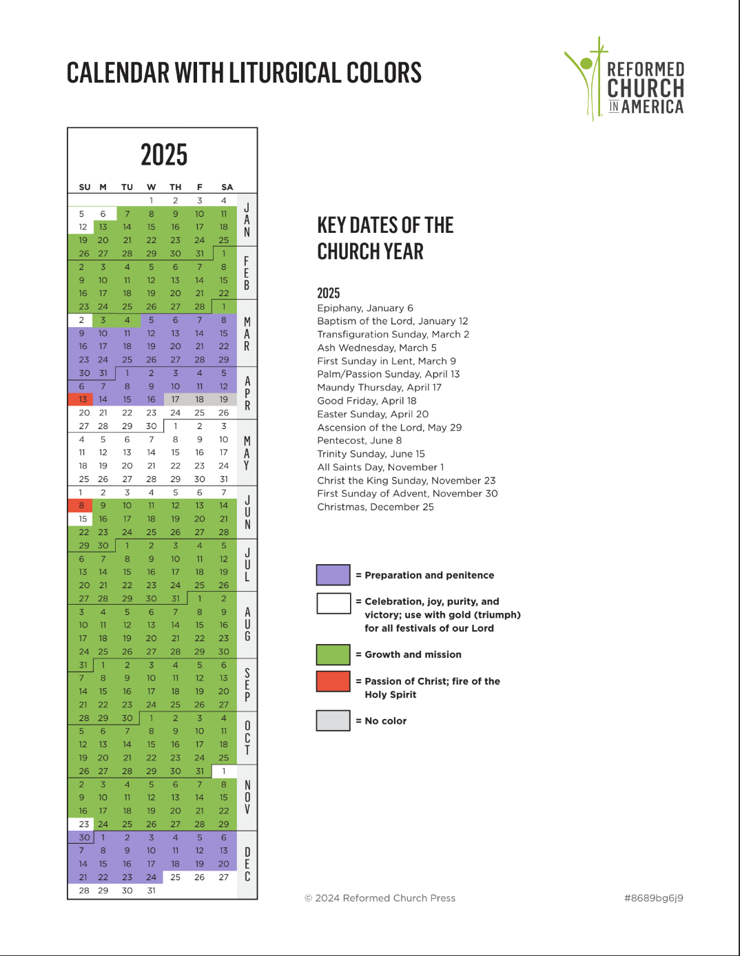 liturgical calendar 2025 printable