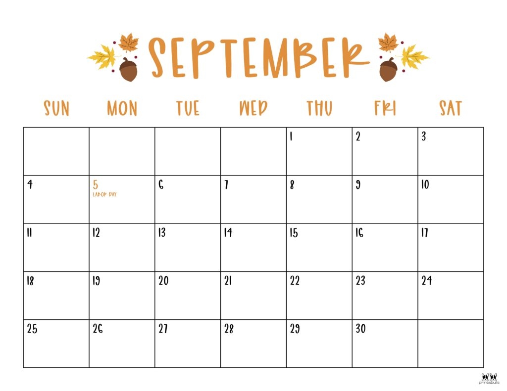 September 2022 Calendars 50 FREE Printables Printabulls