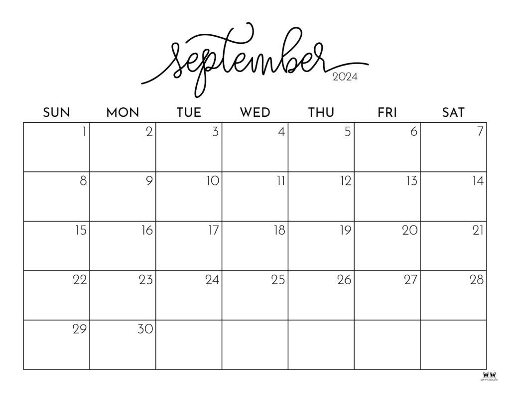 September Printable Calendar 2024