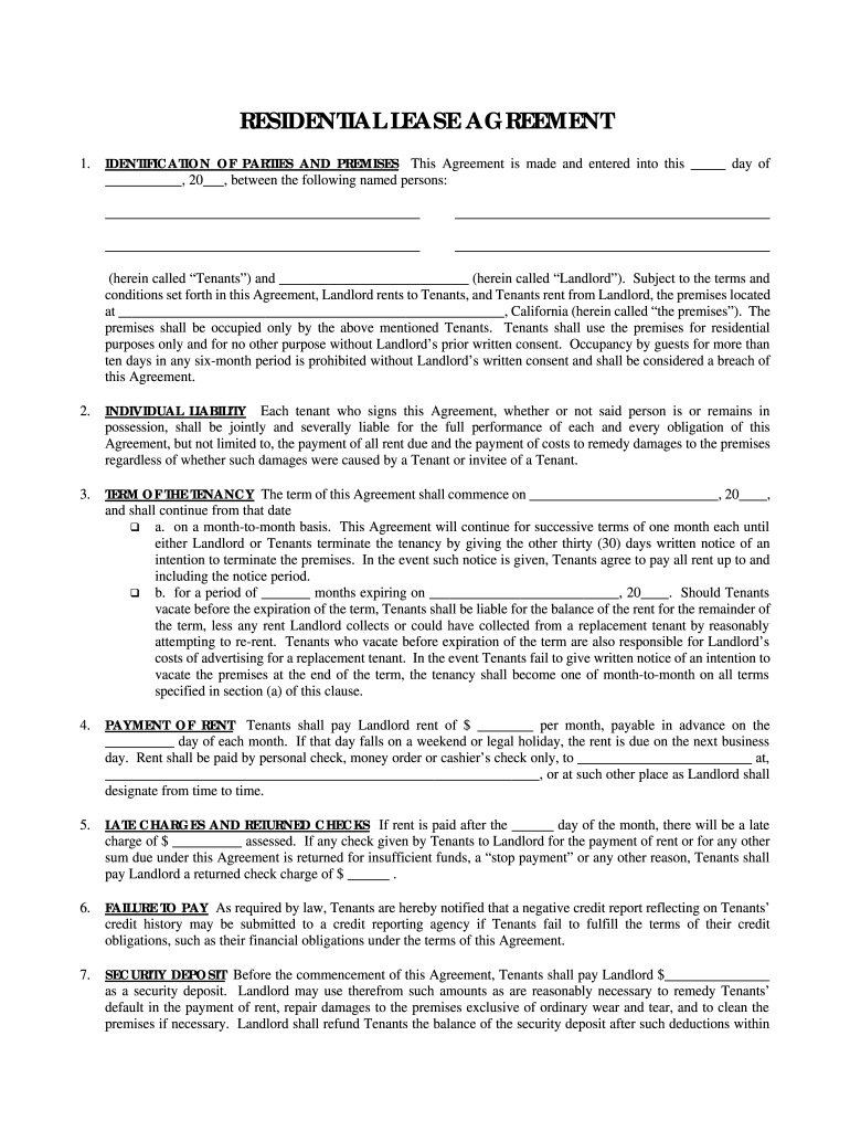 free printable basic easy rental agreement