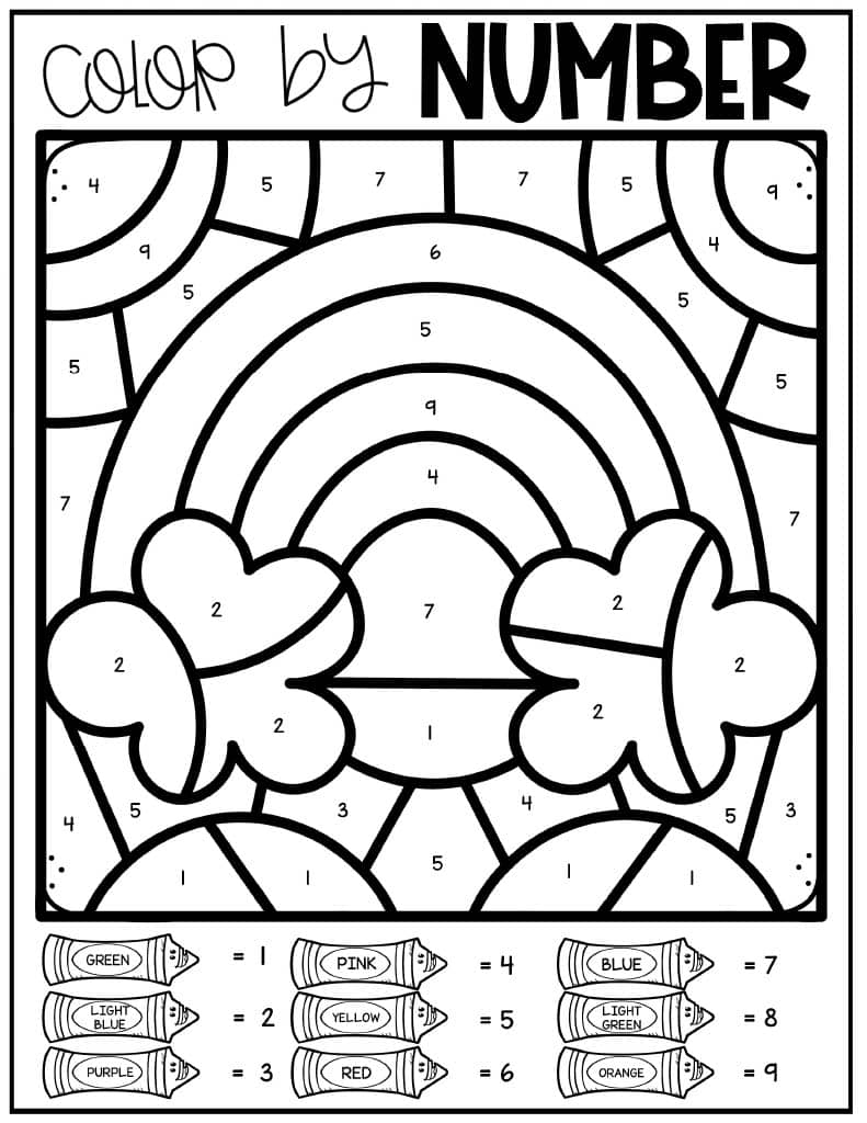 free printable color by number