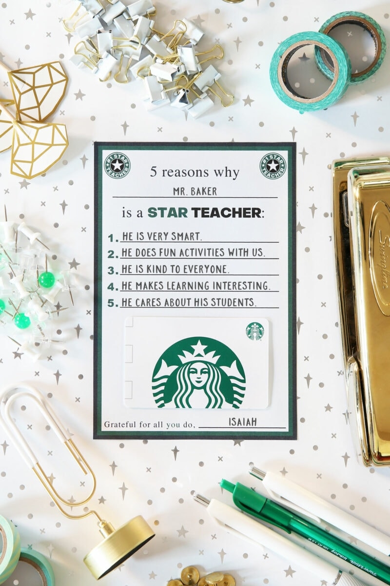 starbucks gift card printable