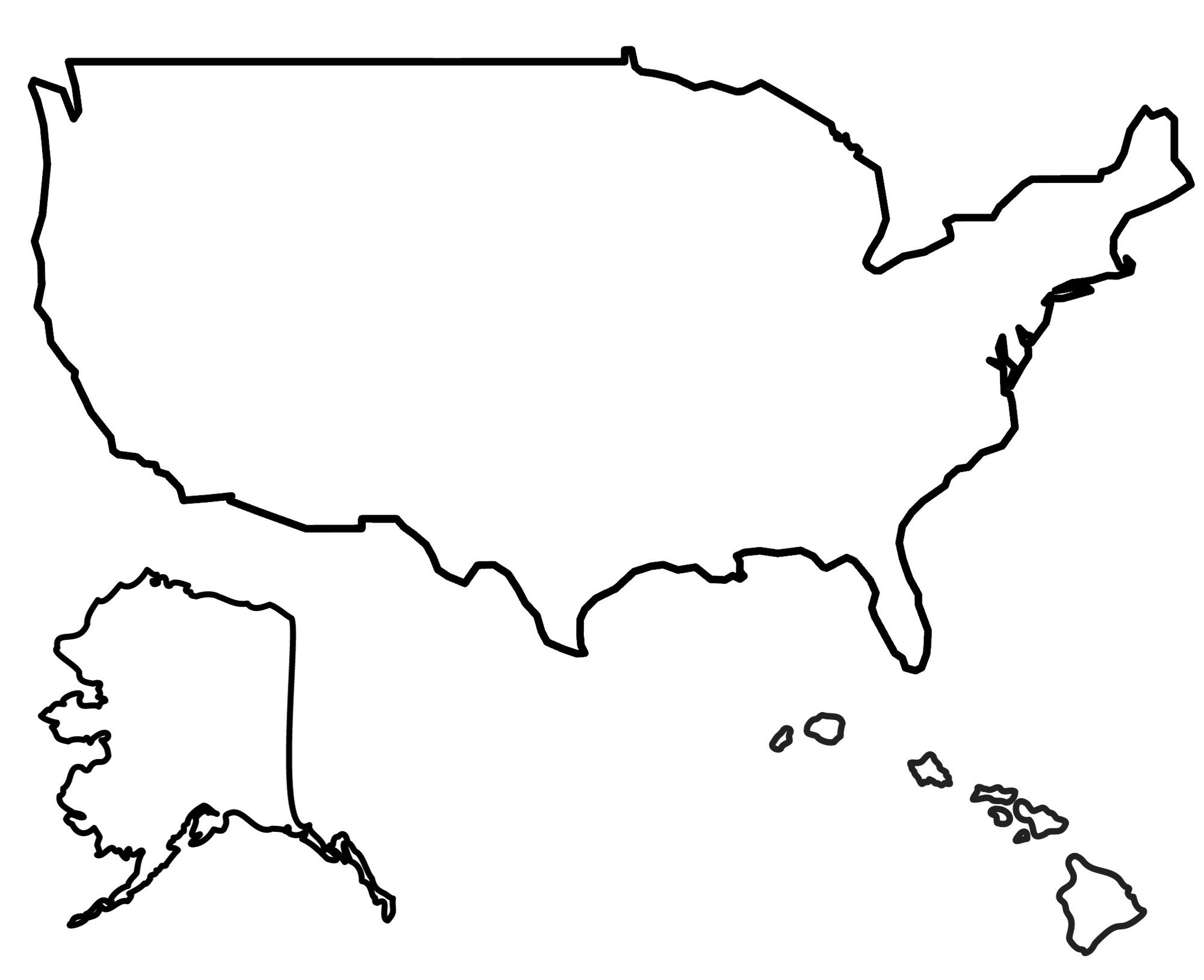 printable map of united states blank