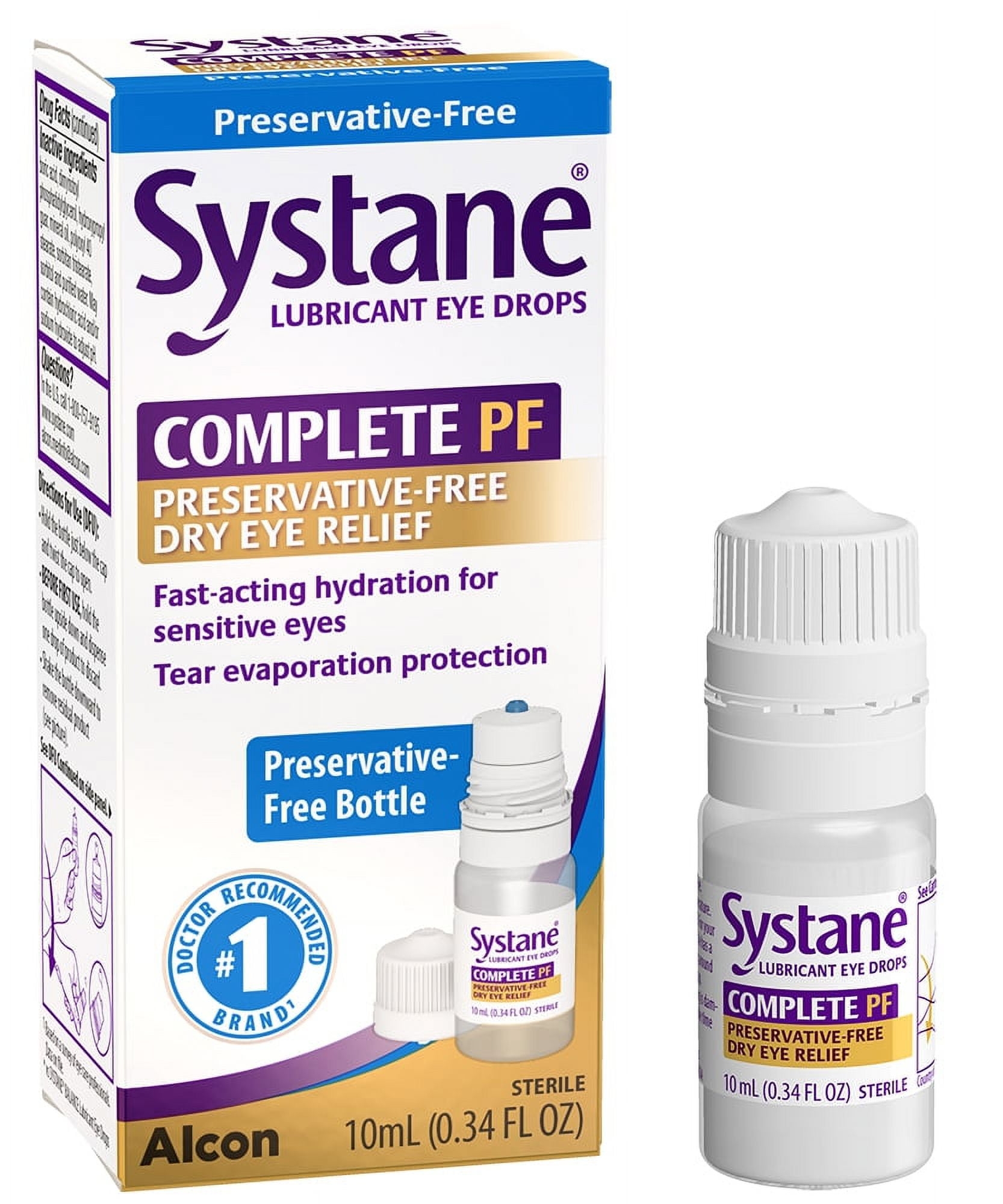 Systane Complete Lubricant Eye Drops Preservative Free For Dry Eye Relief Fast Acting Hydration 10ml Walmart