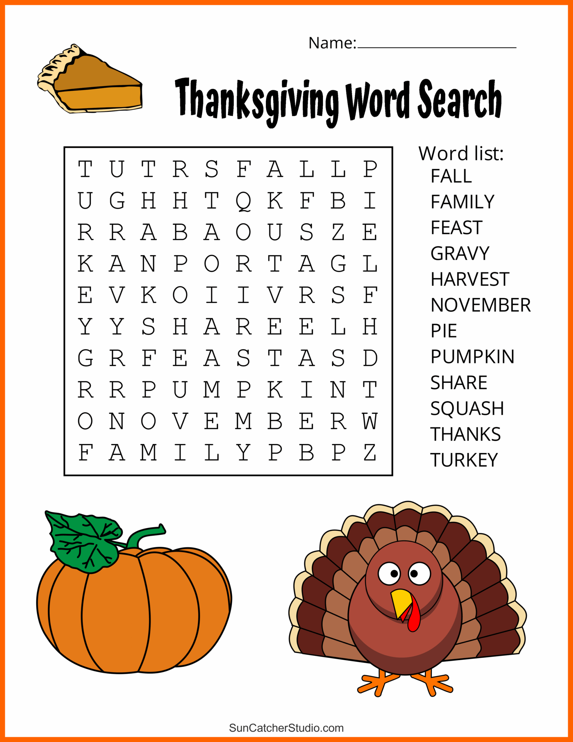 free printable word search thanksgiving puzzles