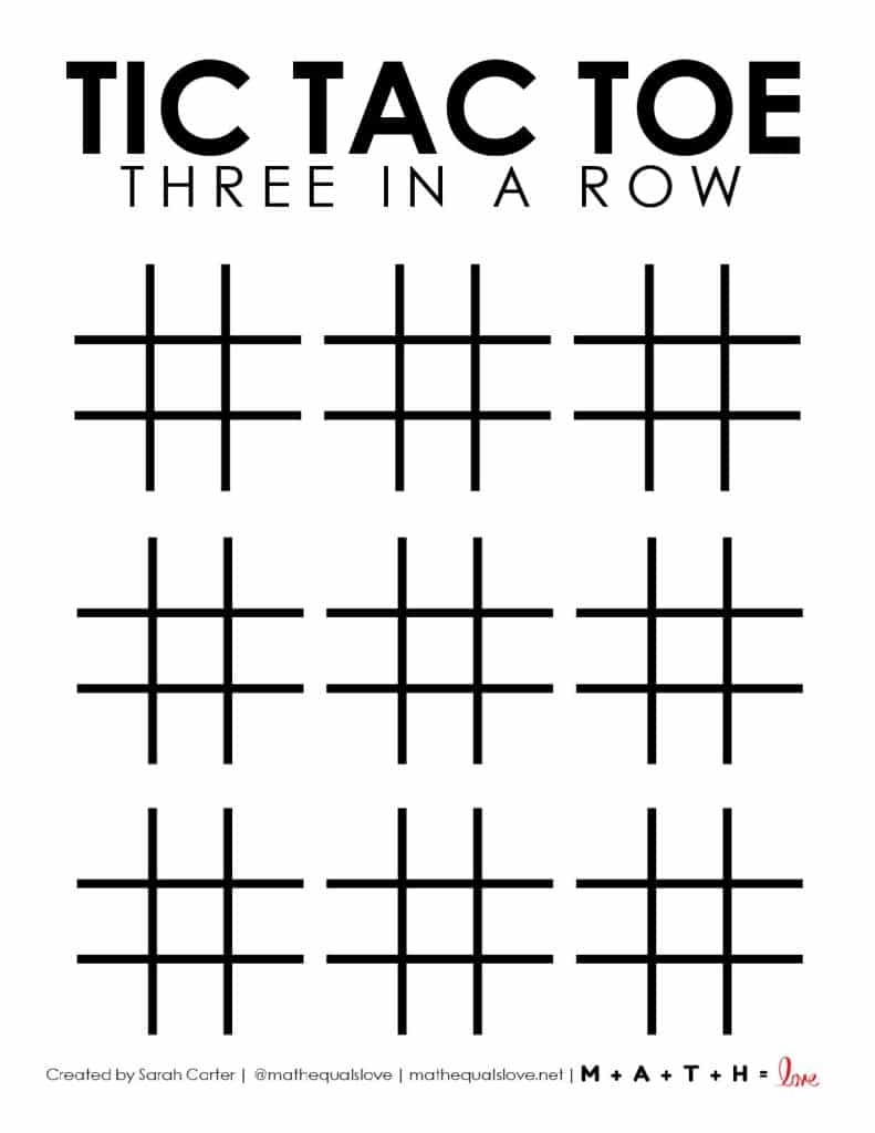 Tic Tac Toe Printable