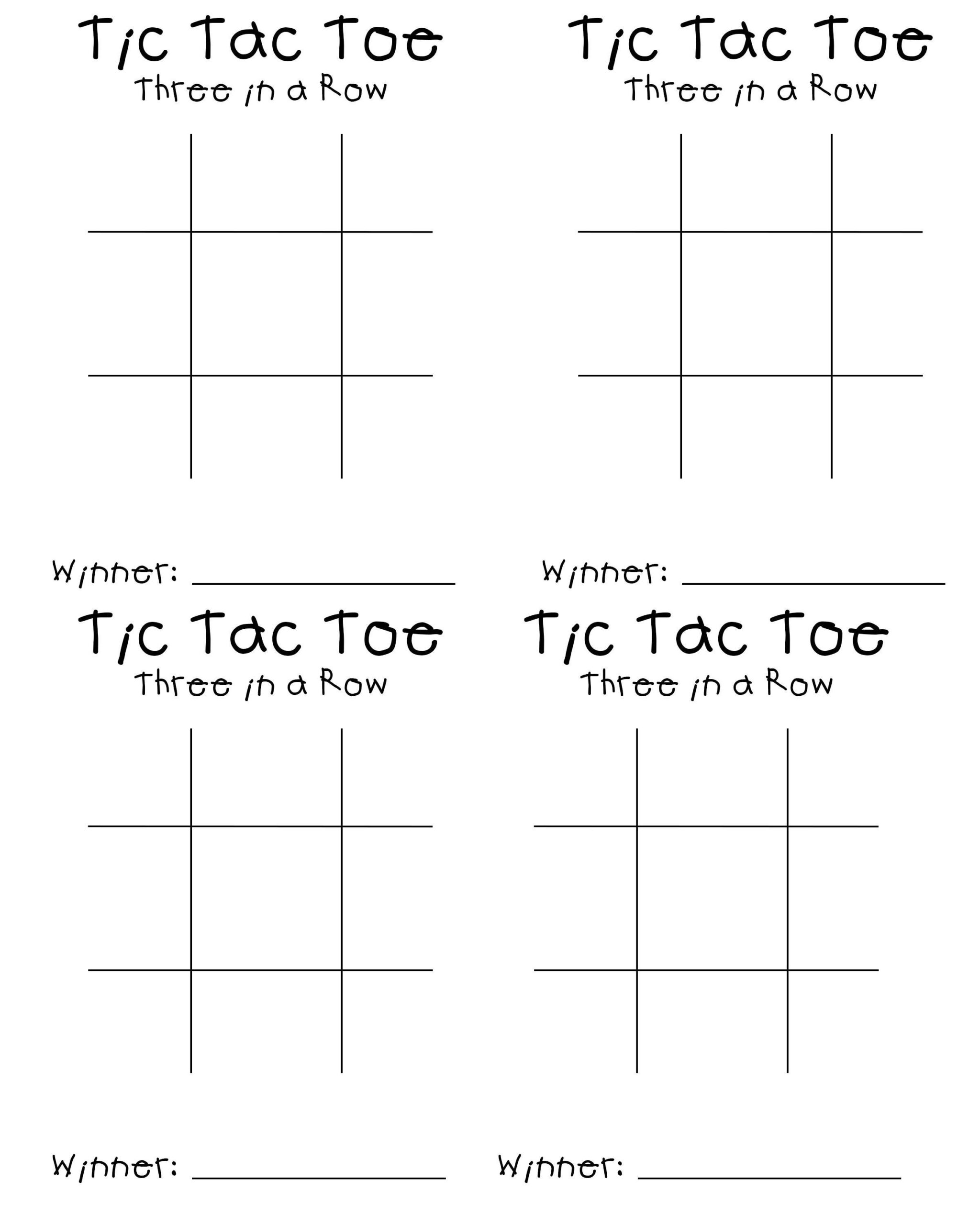 Tic Tac Toe Game Sheet Digital Print 8X10 Etsy