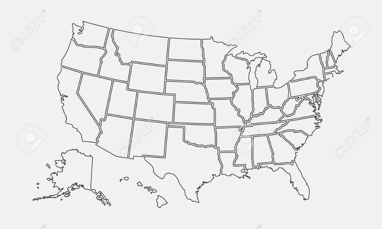 united states printable map blank