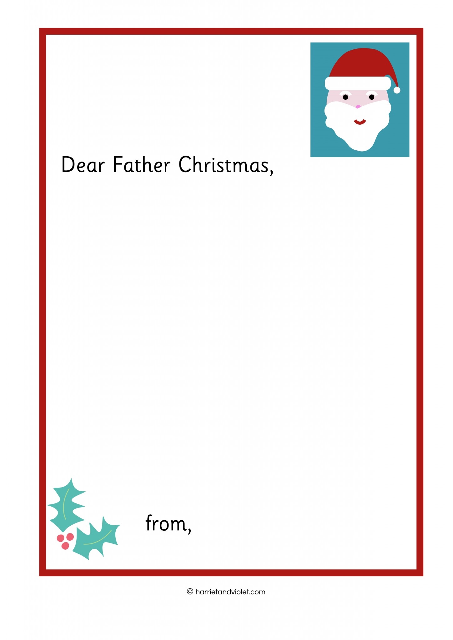 Printable Letter To Father Christmas