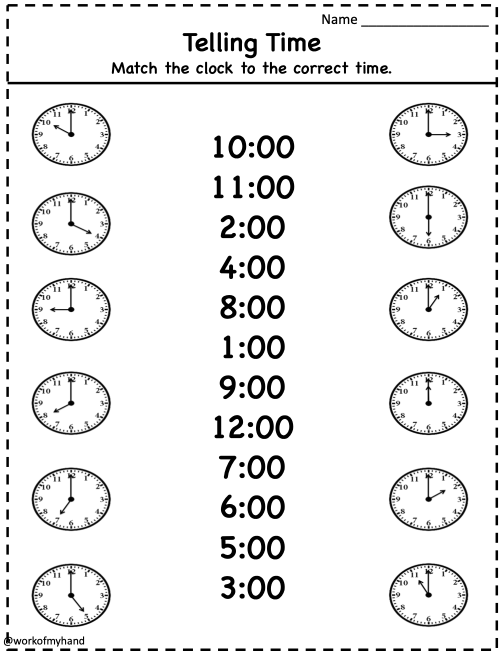 telling time to the hour worksheets telling time to the hour worksheets
