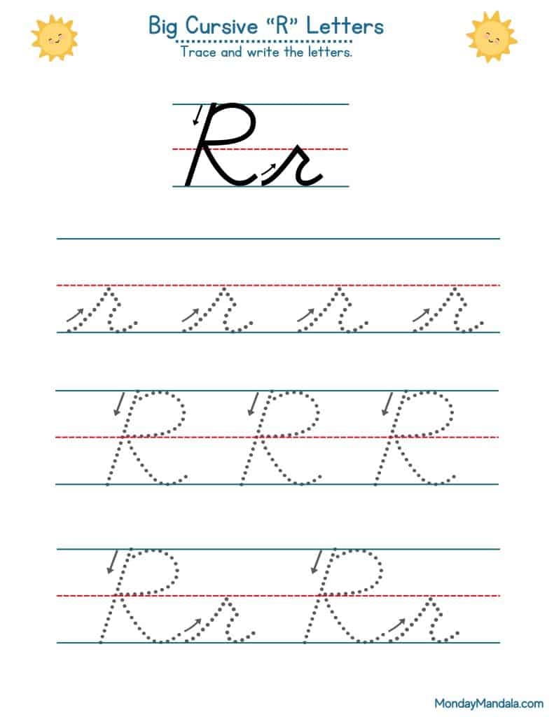 10 Cursive R Worksheets Free Letter Writing Printables 