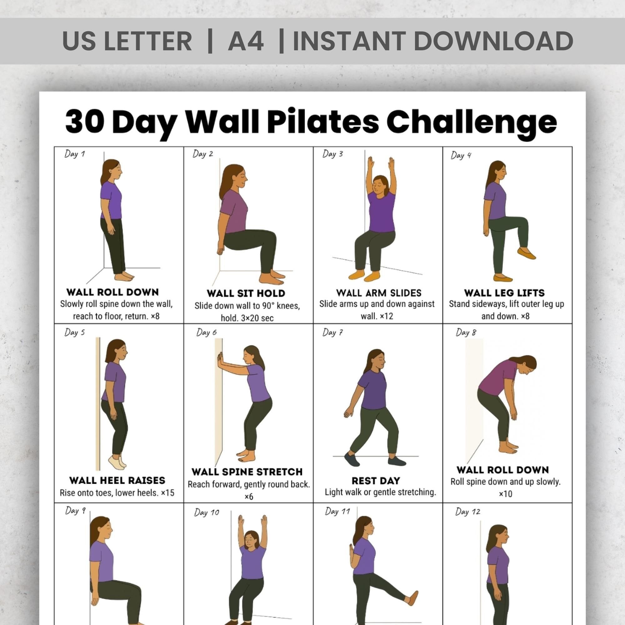 Printable Wall Pilates Chart