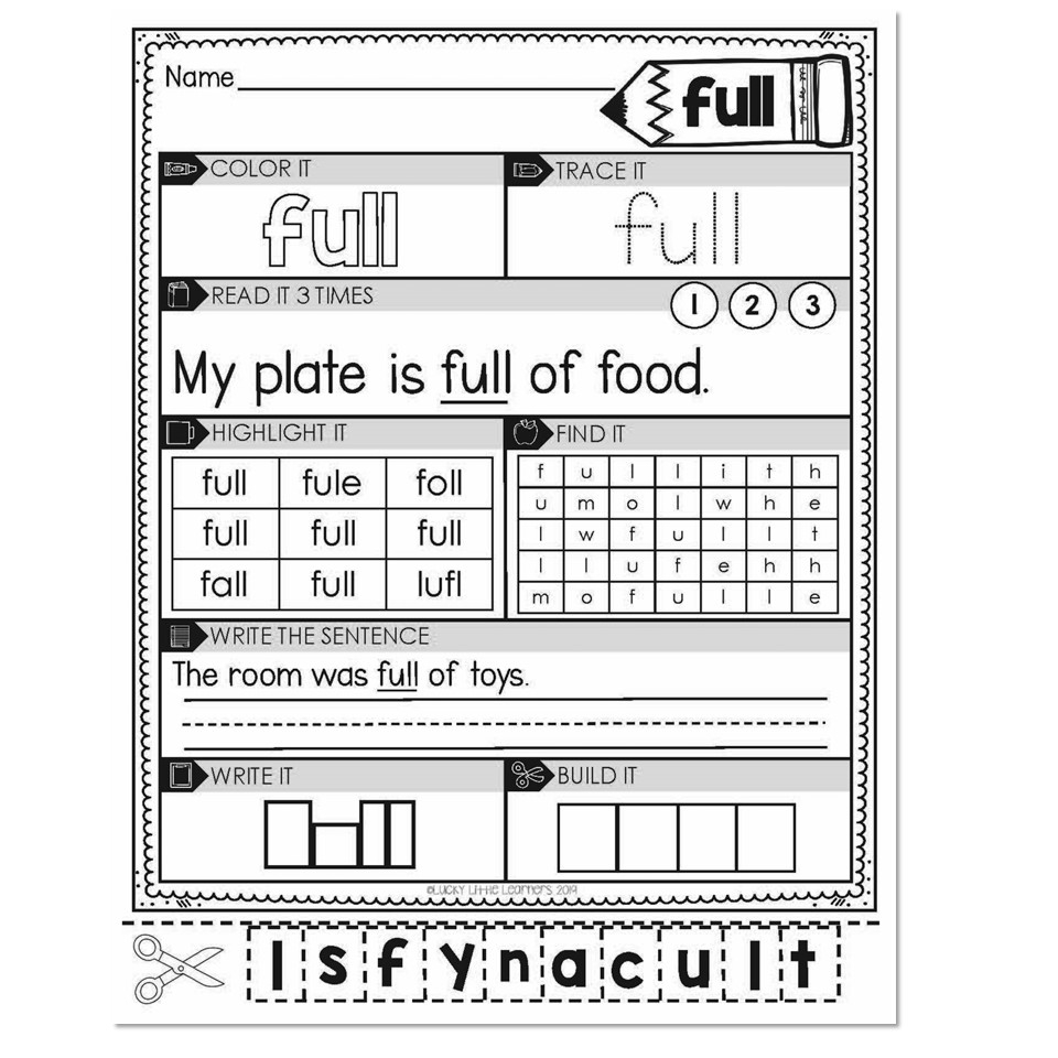 3rd Grade Sight Word Worksheets Full Lucky Little Learners