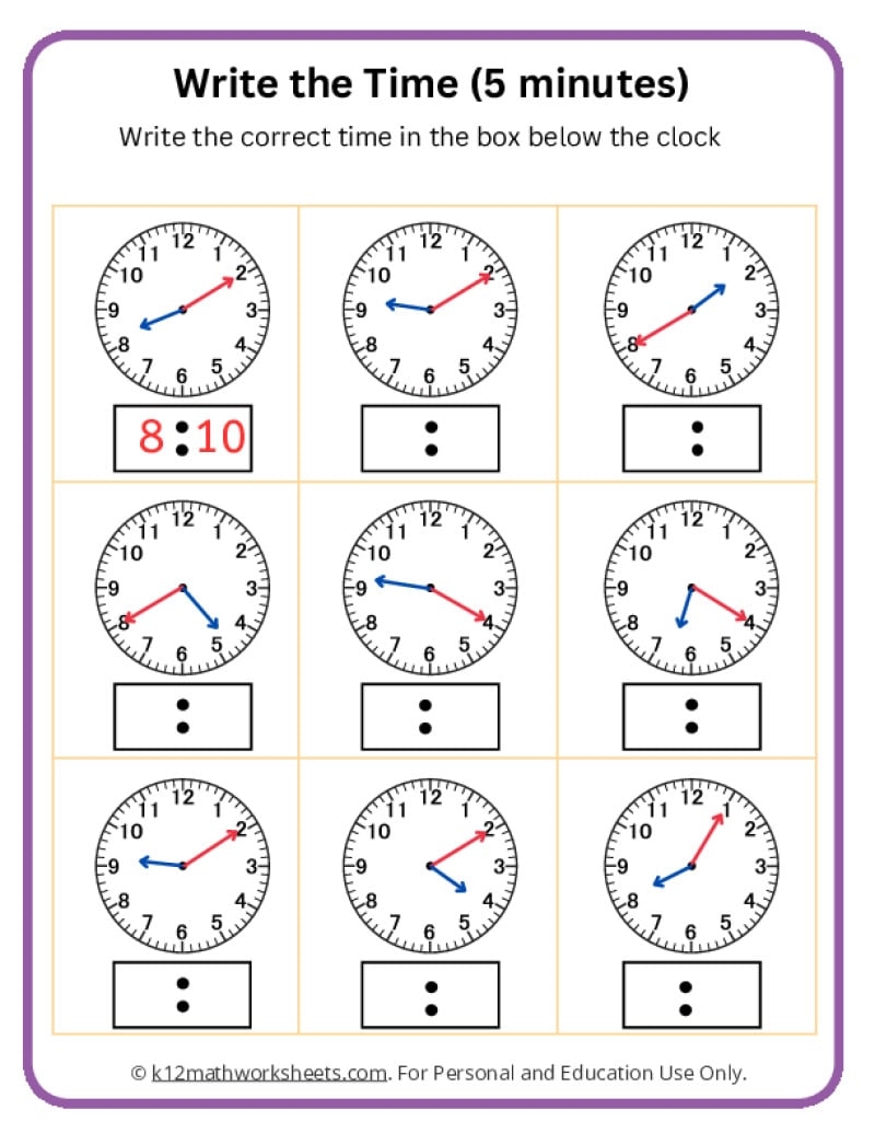 3rd Grade Telling Time Worksheets K12 Math Worksheets