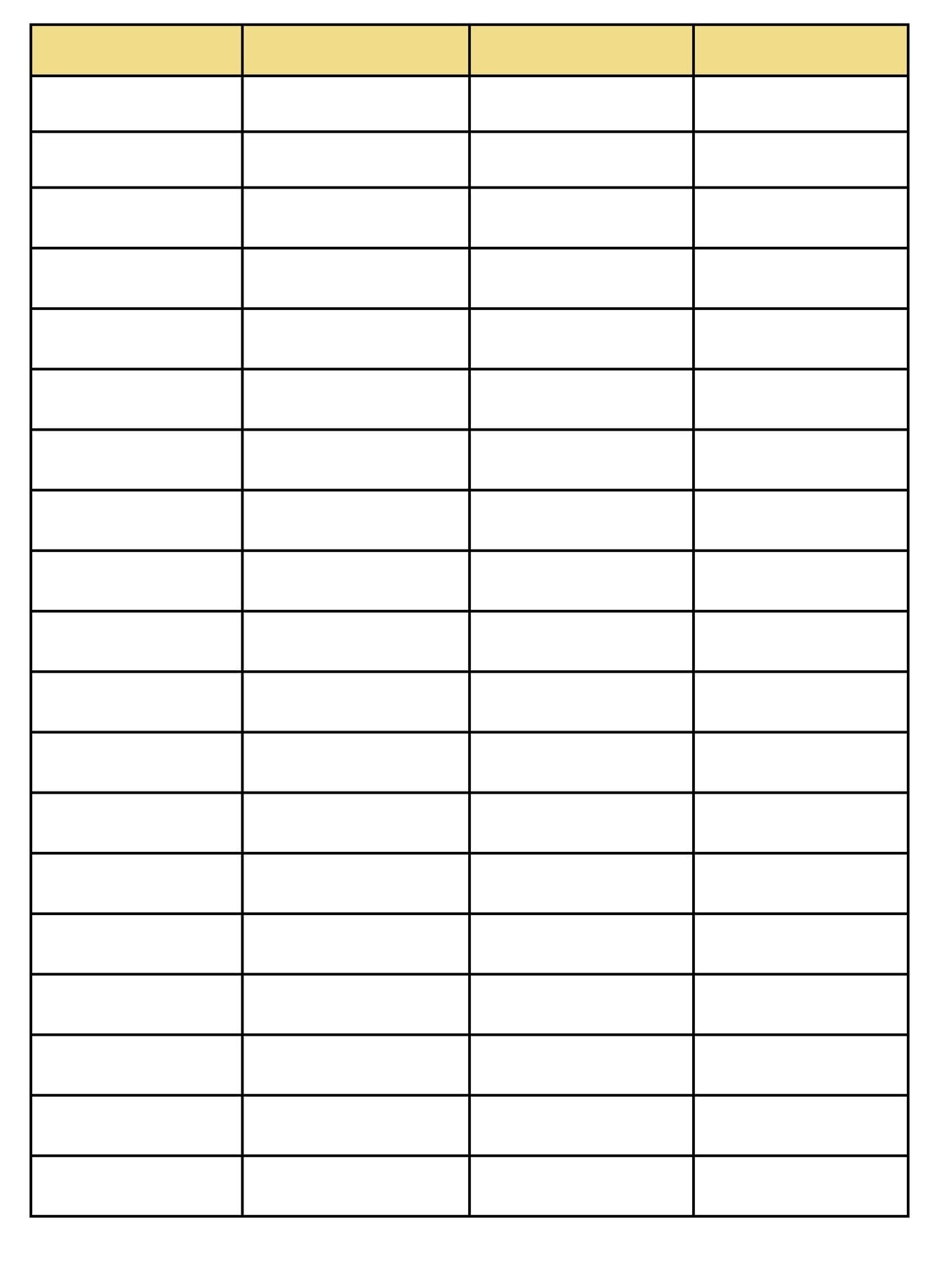 printable charts blank