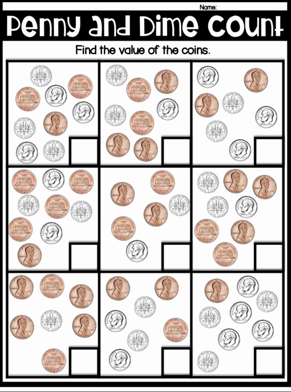 Adding Dimes Worksheet Printable Art Activities