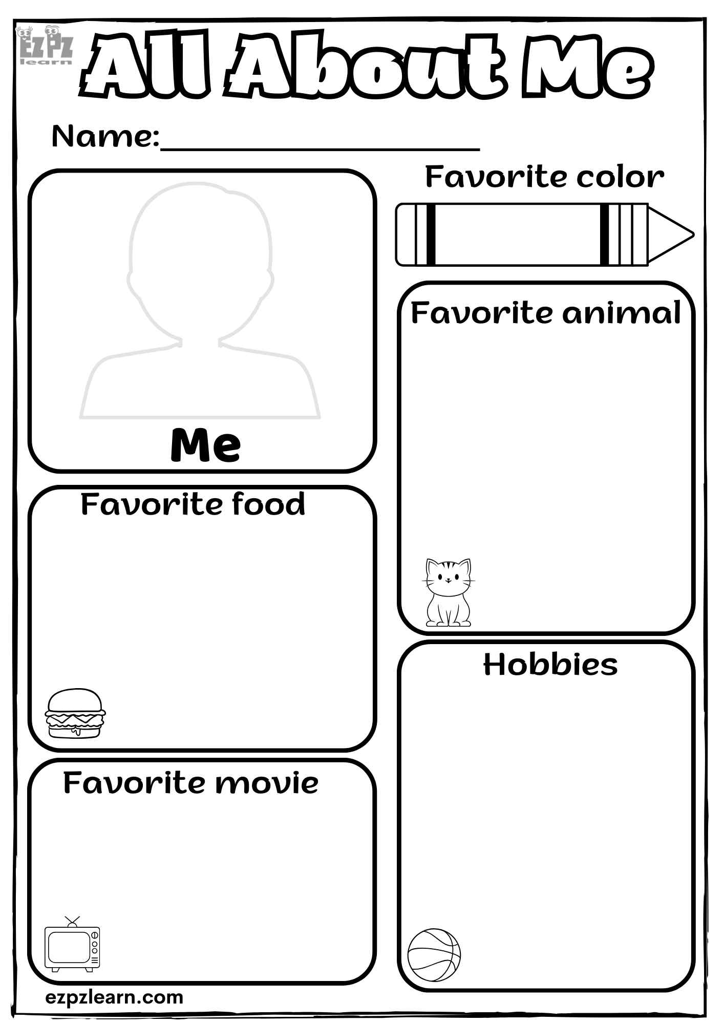 All About Me Self Introduction Kindergarten Practice Activity Ezpzlearn All About Me Self Introduction Kindergarten Practice Activity Ezpzlearn