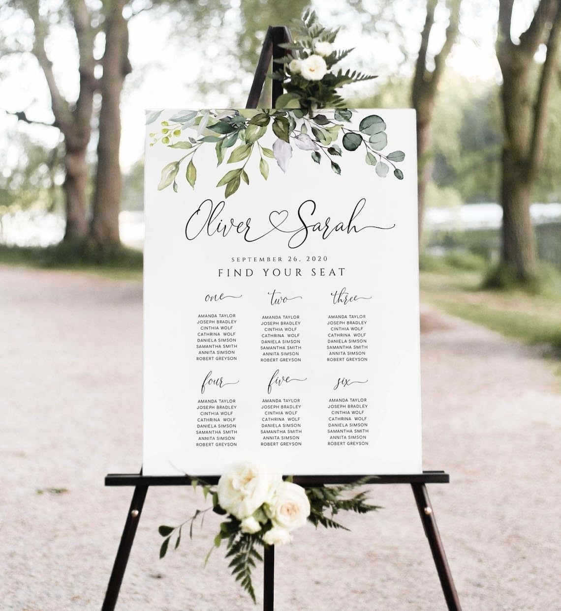 Printable Wedding Seating Chart