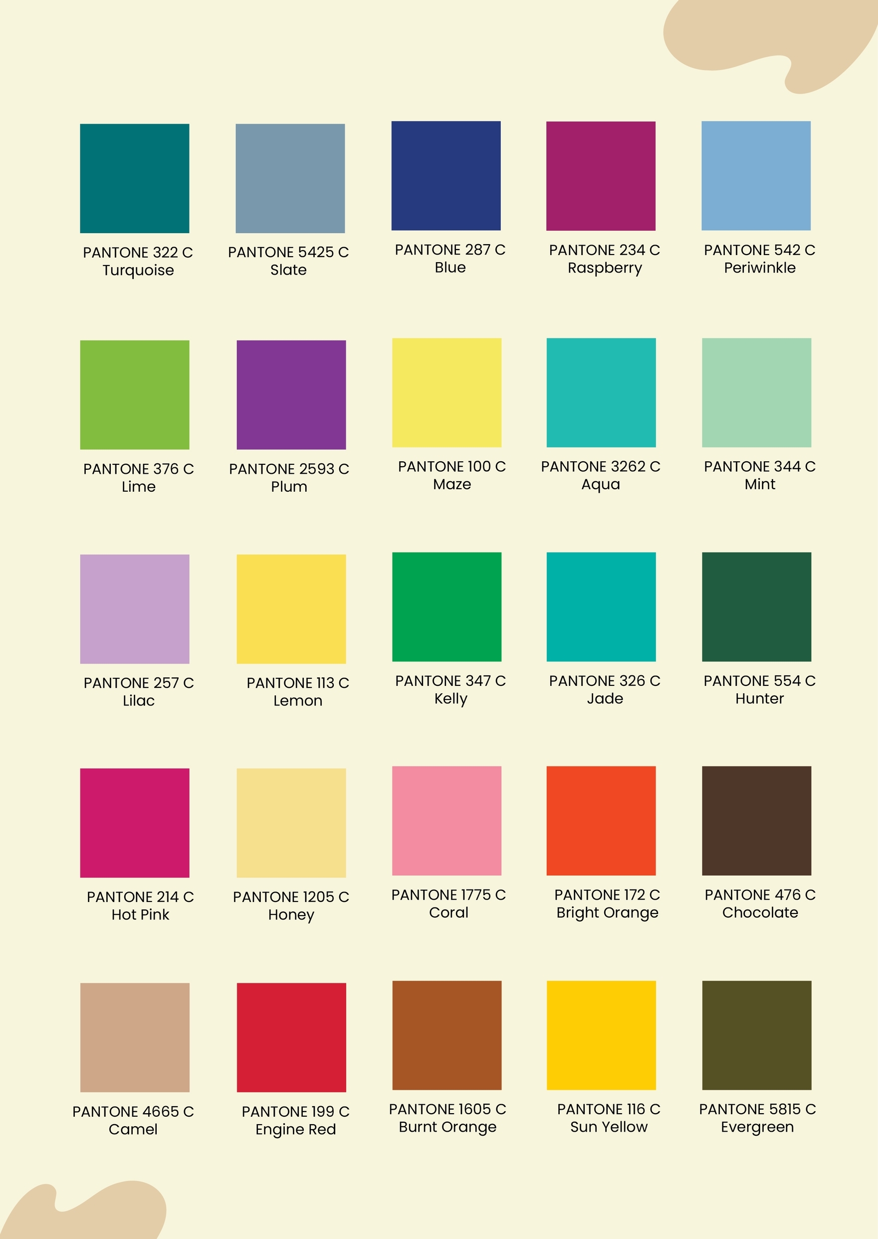 printable color chart