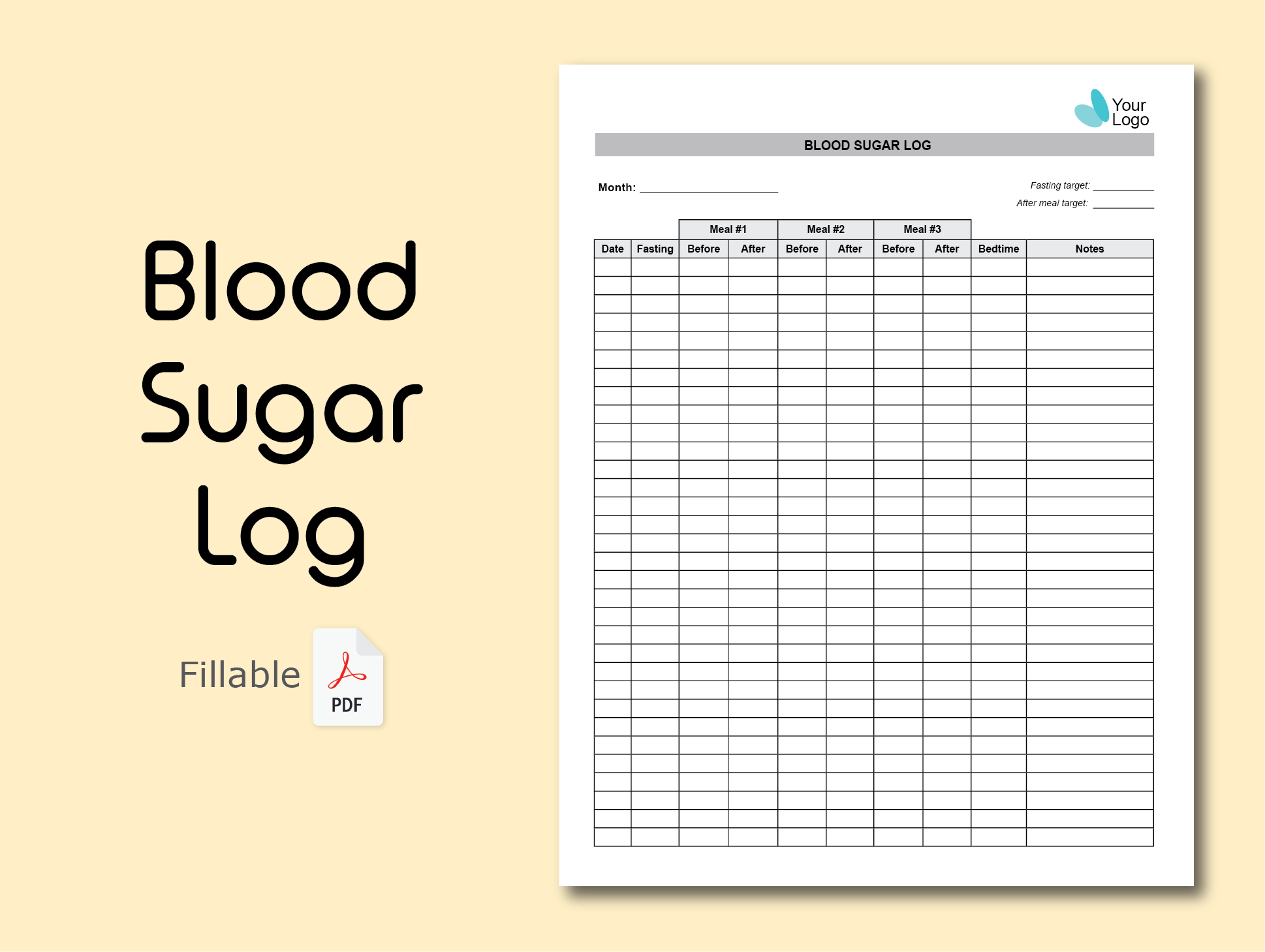 printable blood glucose chart