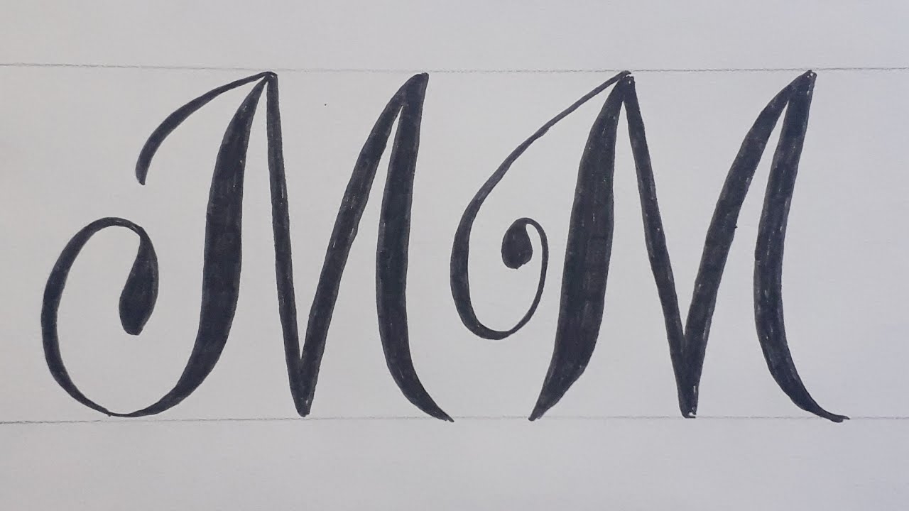 Calligraphy Handwriting Letter M In Cursive Design How To Write Stylish Alphabet For Beginners YouTube