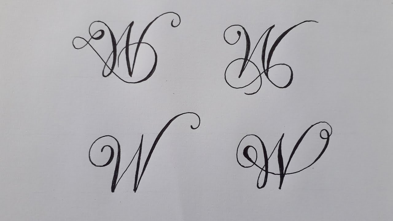 Calligraphy Letter W With Normal Pen How To Write Capital Cursive For Beginners Handwriring Easy YouTube