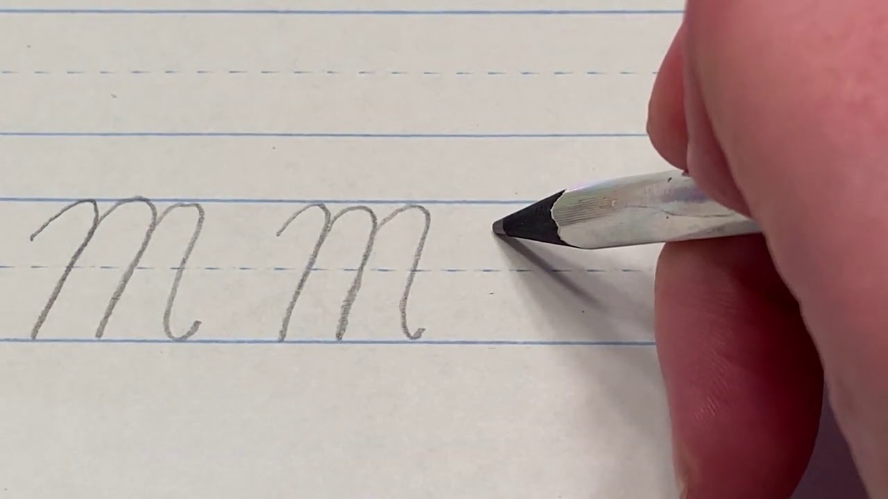 how to write a cursive m