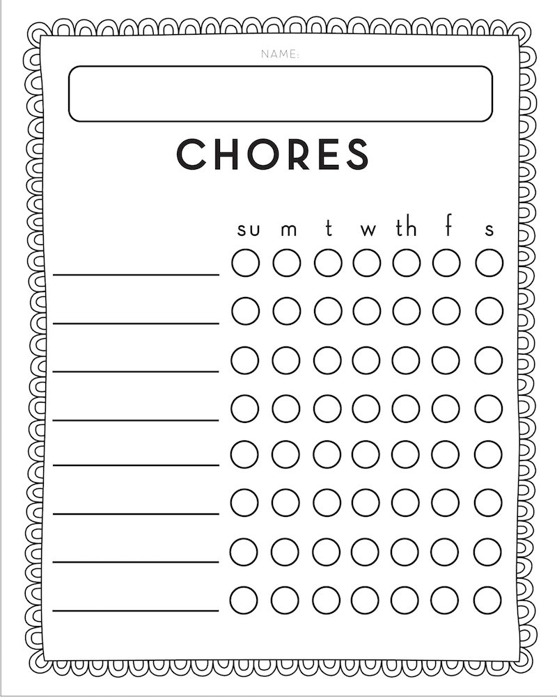 pdf free printable chore charts pdf free printable chore charts