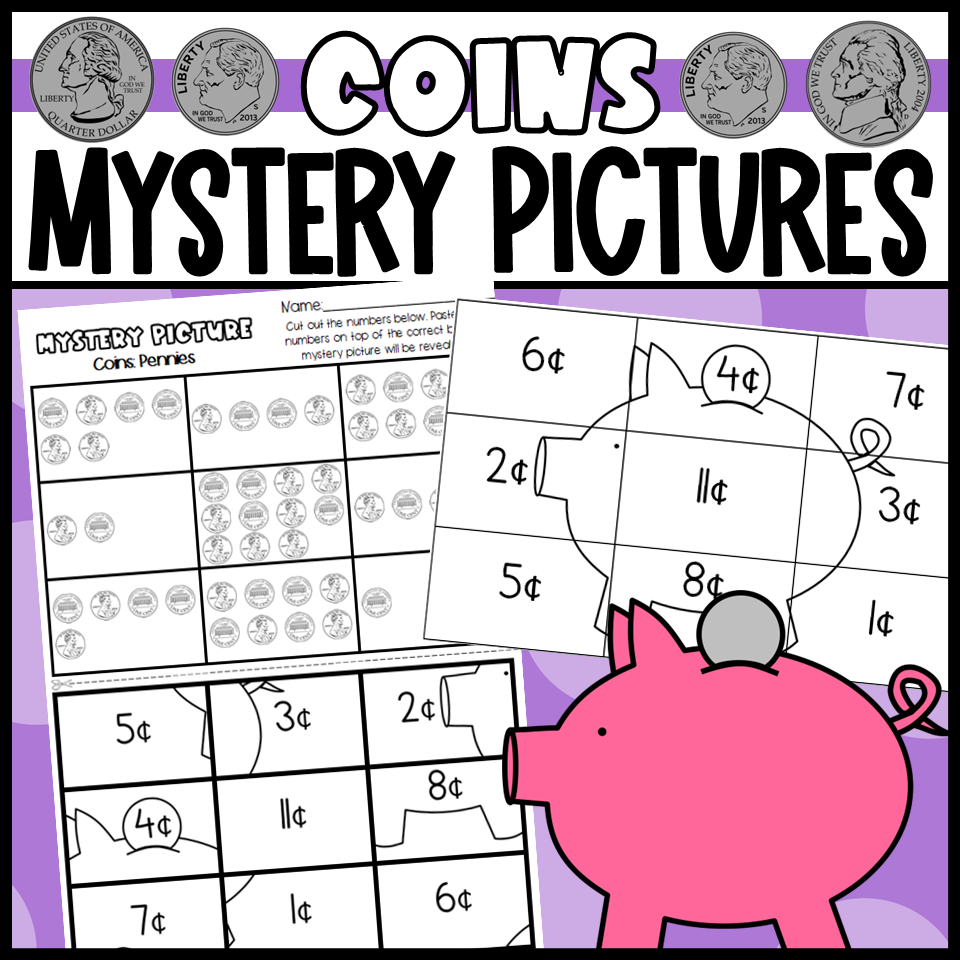Counting Coins Mystery Picture Money Worksheets Pennies Nickels Dimes Quarters Made By Teachers